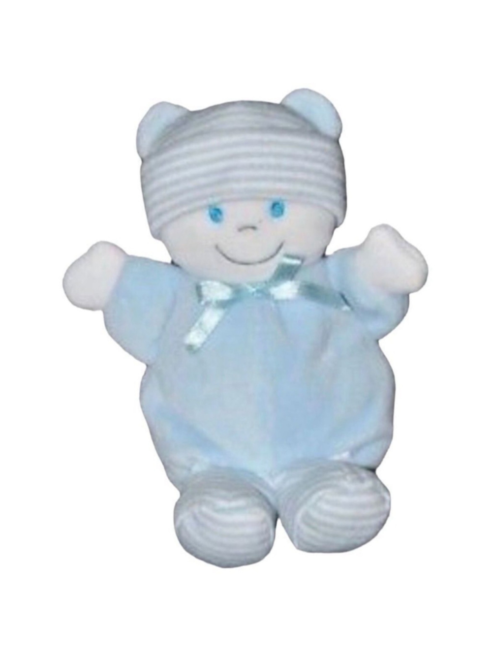 Gipsy Mini Pastel Bear Plush Lovey Baby Toy Embroidered Eyes Blue Velvet Body 6”